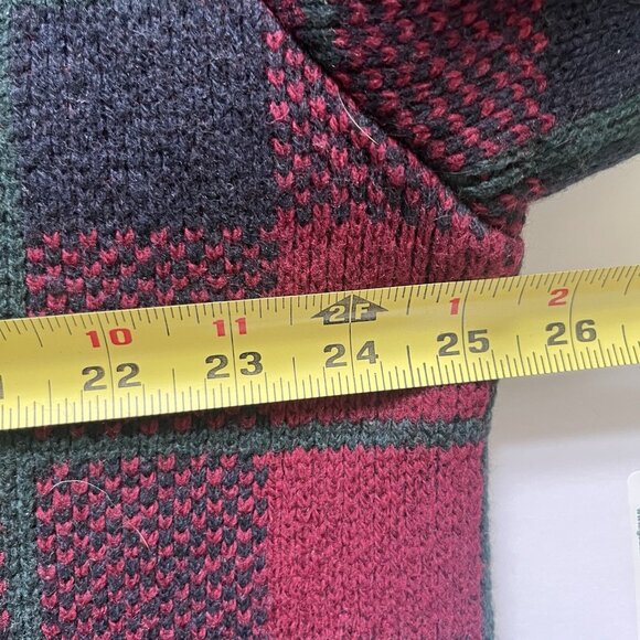 VTG Polo Ralph Lauren Wool Plaid Sweater Mens XL Tartan Buffalo Checked Holiday - Picture 5 of 7
